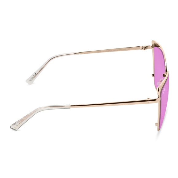 DIFF Grace Sunglasses Rose Gold Pink Iridescent Mirror Lenses Cateye NWT - Picture 6 of 10